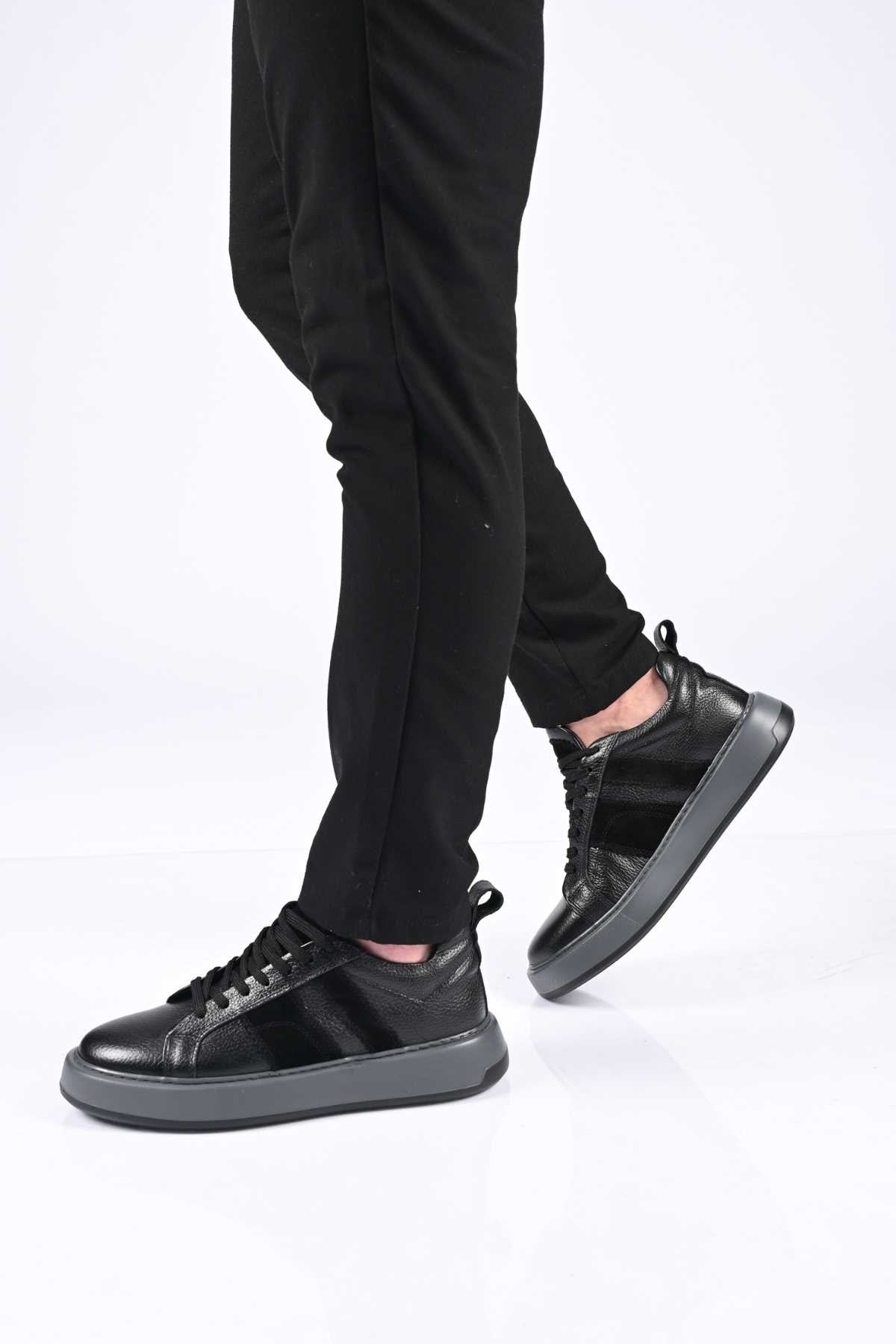 Bestello Lace-Up Genuine Leather Sneakers with EVA Sole 174-22031 Men's Shoes