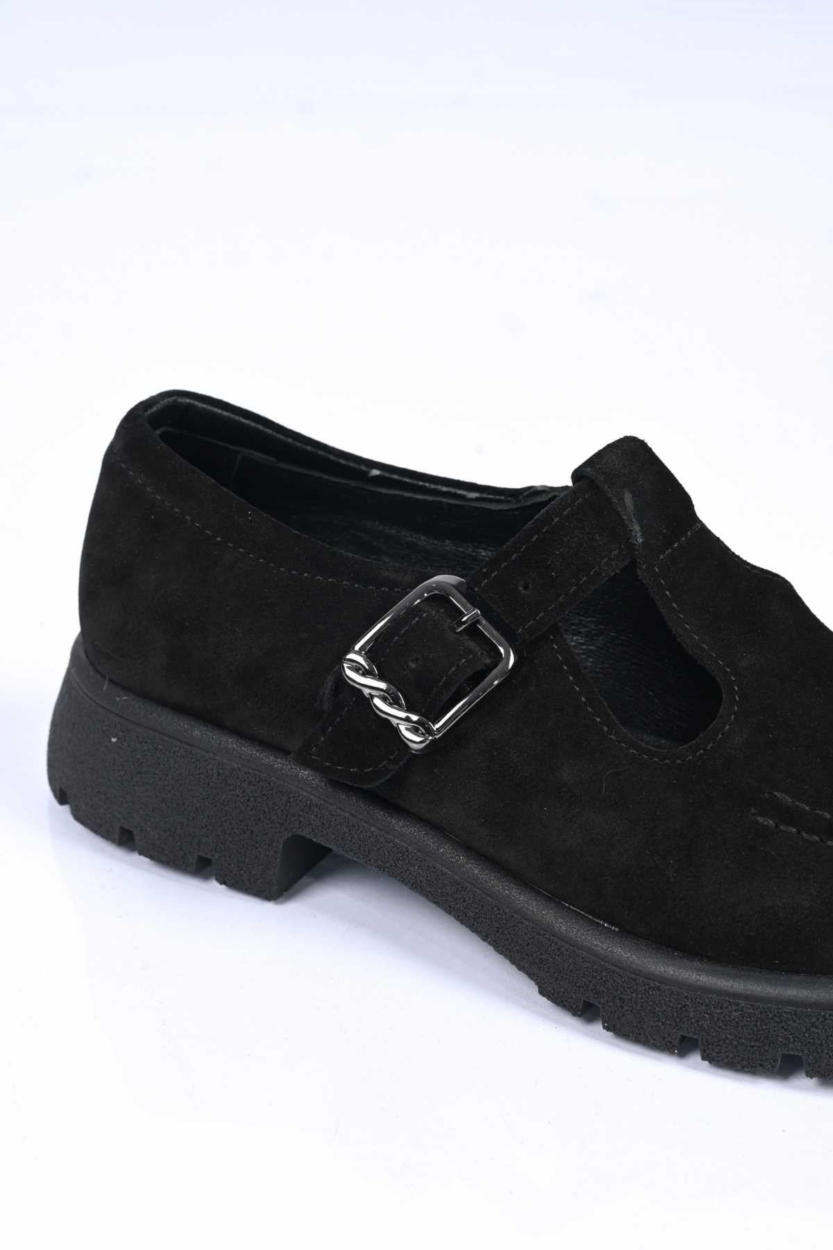 Bestello Slip-On with Belt Buckle, Thermo Sole, Genuine Leather Casual 345-4223 Women's Shoes