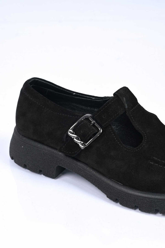 Bestello Slip-On with Belt Buckle, Thermo Sole, Genuine Leather Casual 345-4223 Women's Shoes