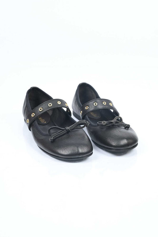 Bestello Genuine Leather Ballet Flats for Women 340-3011 with Bow, Slip-On, TPU Sole