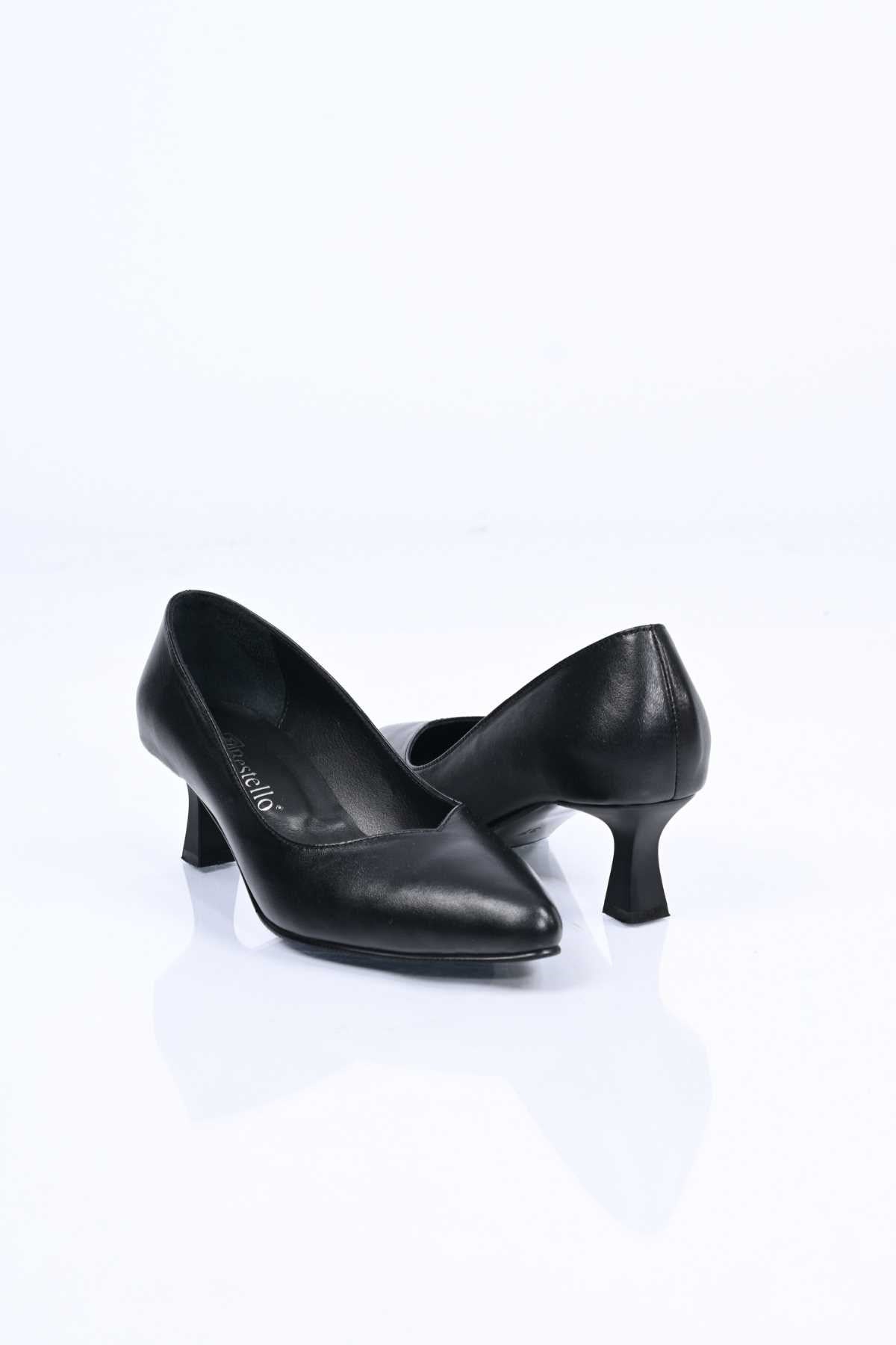 Bestello Genuine Leather Slip-On Shoes with Neolite Sole and Thin Heel 342-526 Women's Shoes