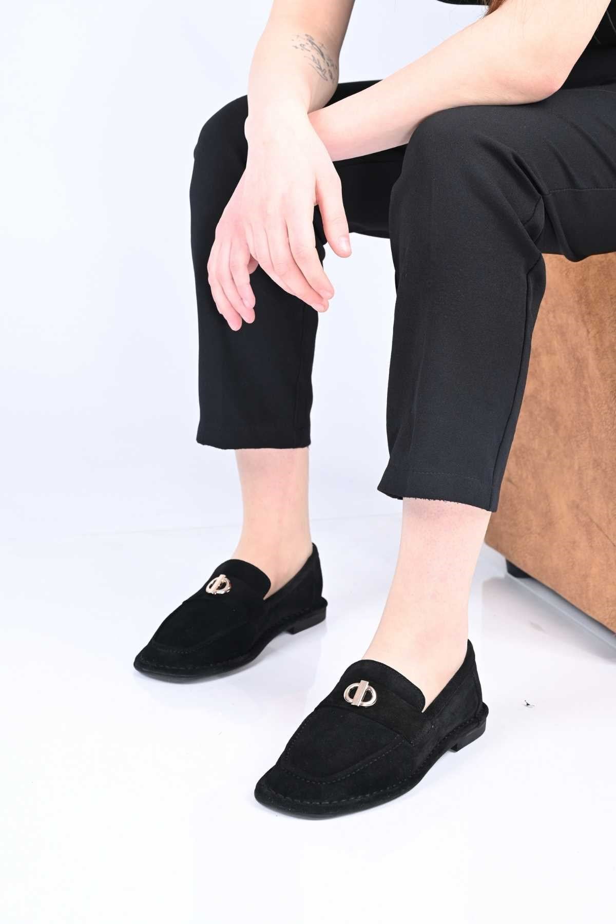 Bestello Genuine Leather Loafer with Buckle, Slip-On, Thermo Sole 332-25518 Women's Shoes
