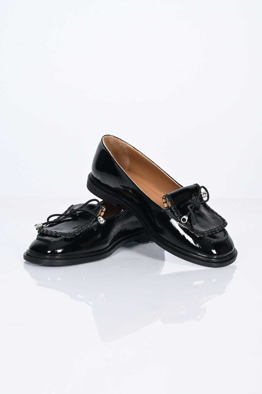 Bestello Laceless Loafer with Saddle Detail, Genuine Leather, Patent Finish, Jurdan Sole, 332-26146 Women's Shoes