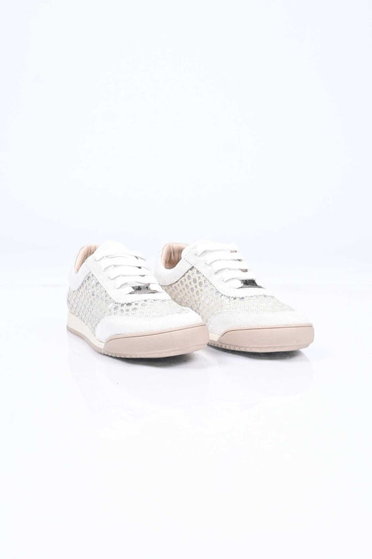 Bestello Lace-Up Mesh Thermo Sole Genuine Leather Sneakers 338-7091 Women's Shoes