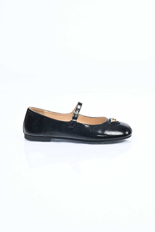 Bestello Slip-On Buckled Genuine Leather Ballet Flats with TPU Sole 340-3022 Women's Ballet Flats