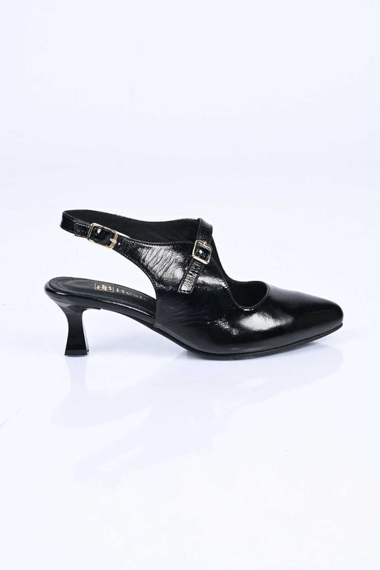 Bestello Slip-On Genuine Leather Open-Back Pointed-Toe Stiletto Heel Shoes with Neolite Sole 342-561 Women's Shoes
