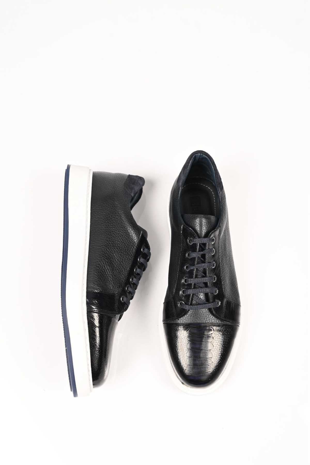 Bestello Lace-Up Genuine Leather Sneakers with EVA Sole 172-64340 Men's Shoes