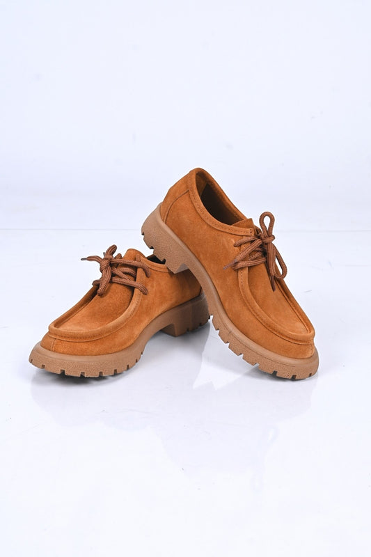 Bestello Lace-Up Genuine Leather Loafers with Thermo Sole 345-4247 Women's Shoes