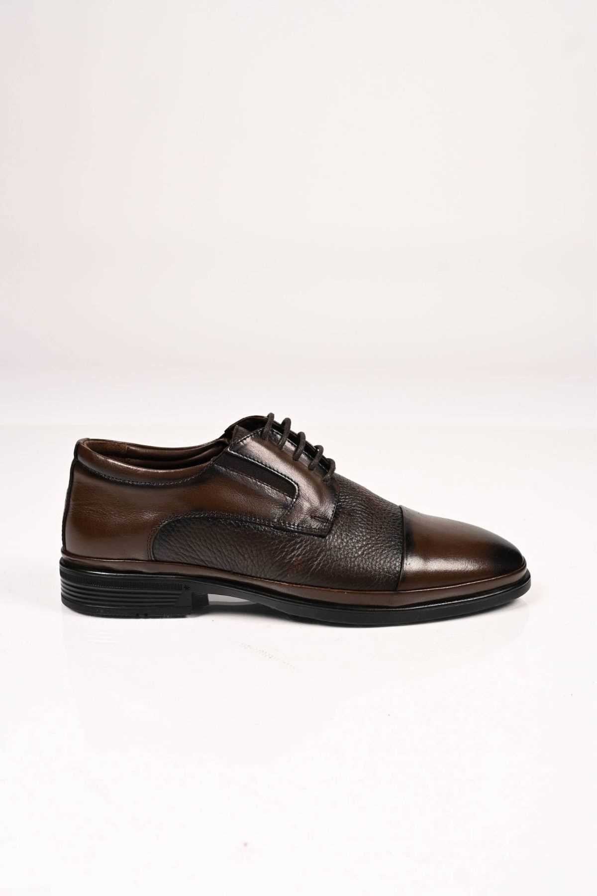 Bestello Lace-Up Genuine Leather Comfort Shoes with Rubber Sole 333-1490 Men's Shoes