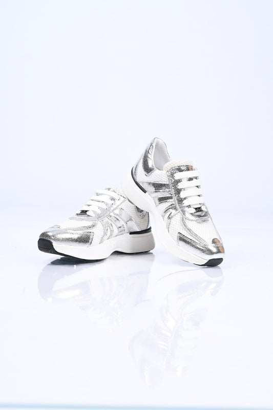 Bestello Lace-Up Thermo Sole Textile Genuine Leather Sneakers 338-7106 Women's Shoes