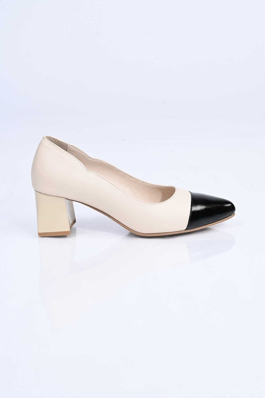 Bestello Genuine Leather Slip-On Shoes with Neolite Sole and Thick Heel 342-536 Women's Shoes