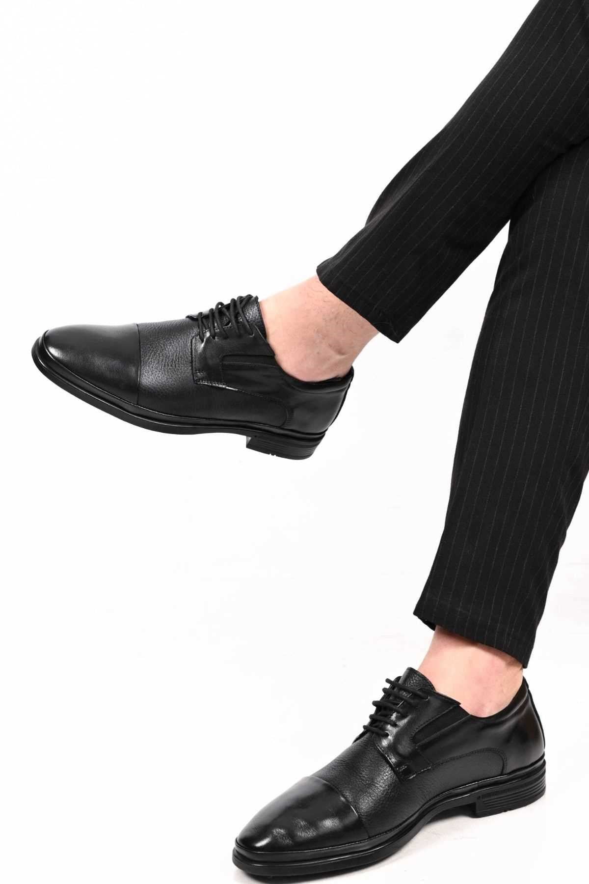 Bestello Lace-Up Genuine Leather Comfort Shoes with Rubber Sole 333-1490 Men's Shoes