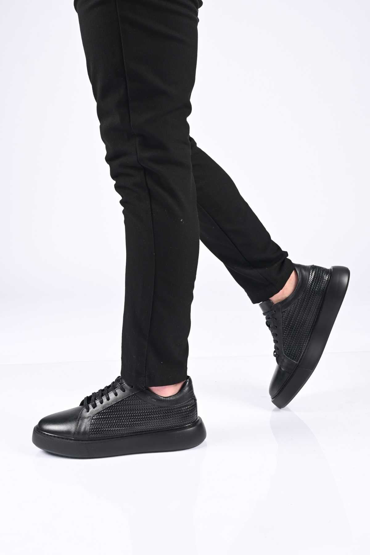 Bestello Lace-Up Genuine Leather Sneakers with EVA Sole 174-22053 Men's Shoes