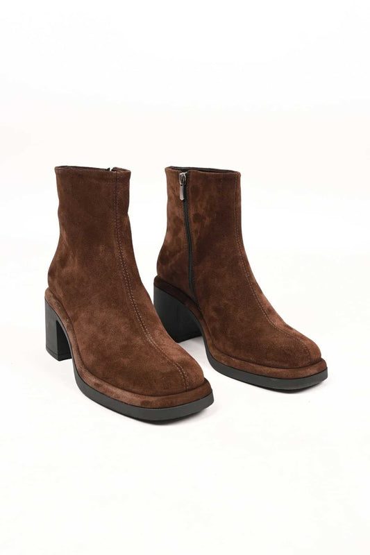 Bestello Women's Genuine Leather Heeled Boots with Thermo Sole, Slip-On Design and Side Zipper, Model 336-1231 Women's Boots