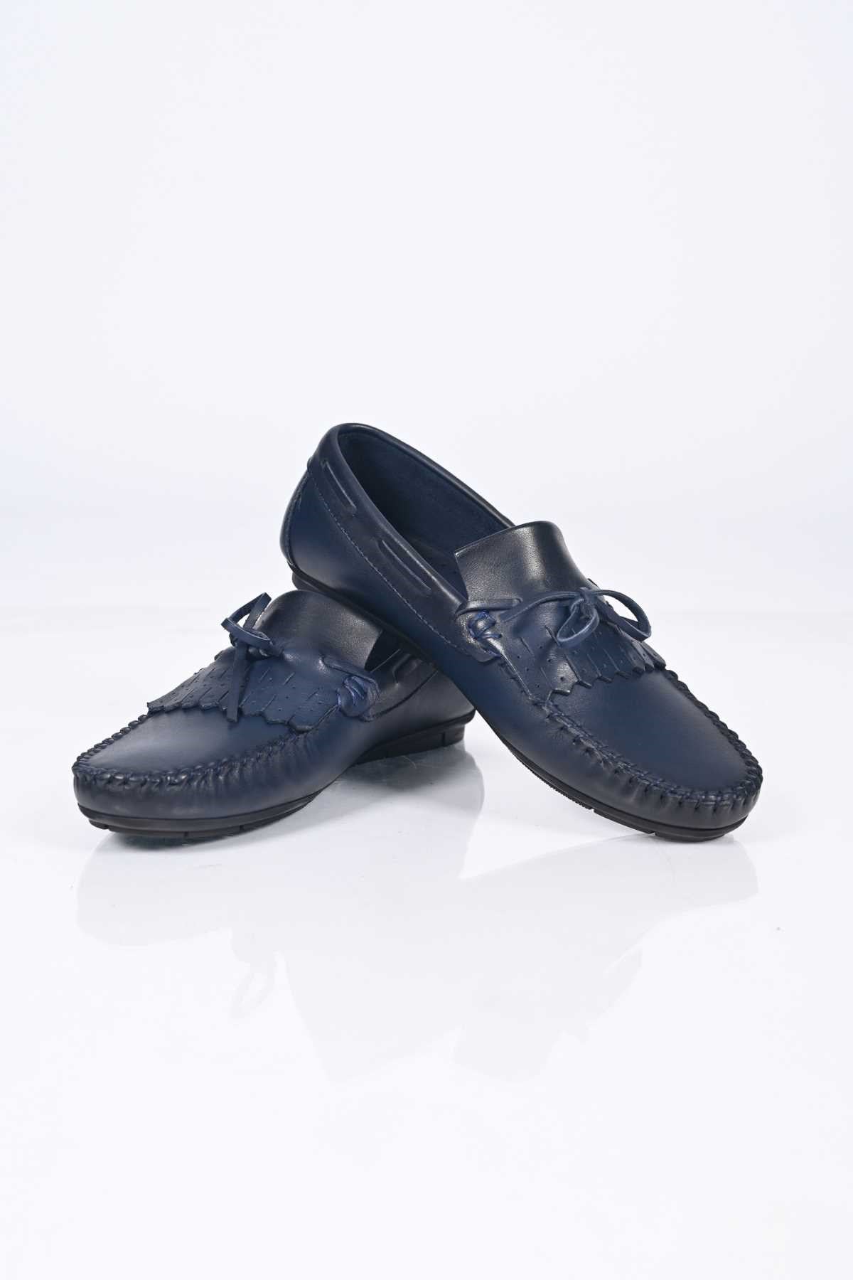 Bestello Slip-On Loafers with Bow, Genuine Leather, Polyurethane Sole, Model 028-2060-26Y Men's Shoes