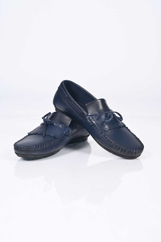 Bestello Slip-On Loafers with Bow, Genuine Leather, Polyurethane Sole, Model 028-2060-26Y Men's Shoes