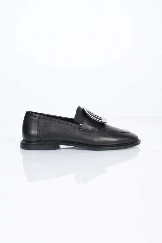 Bestello Genuine Leather Loafer with Buckle, Slip-On, TPU Sole 332-25050 Women's Shoes