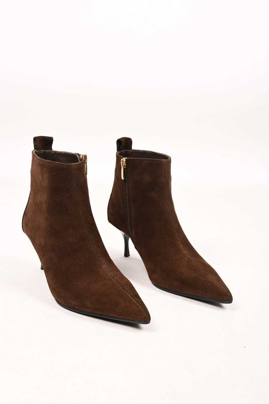 Bestello Slip-On Zip-Up Genuine Leather Boots with Neolite Sole and Slim Heel 337-2308 Women's Boots