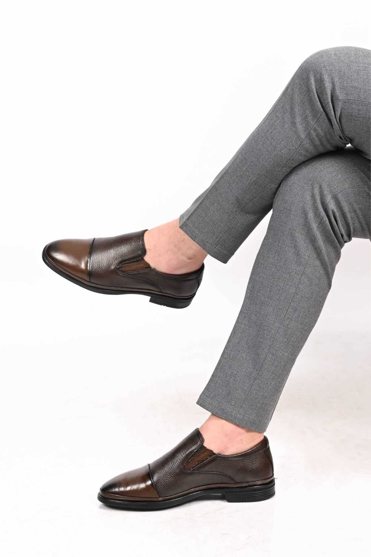 Bestello Slip-On Genuine Leather Comfort Shoes with Rubber Sole 333-1948 Men's Shoes