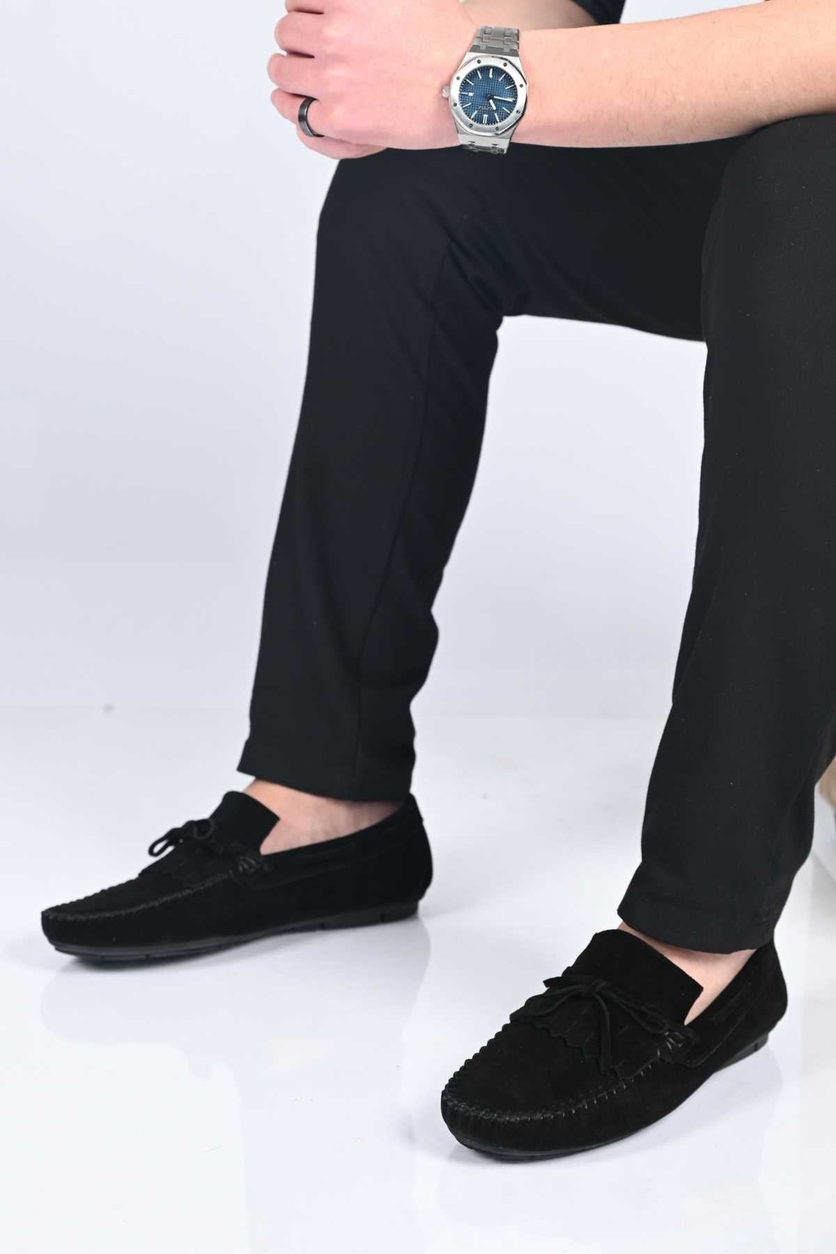Bestello Slip-On Loafer with Bow, Genuine Leather, Polyurethane Sole, Men's Shoes 028-2065