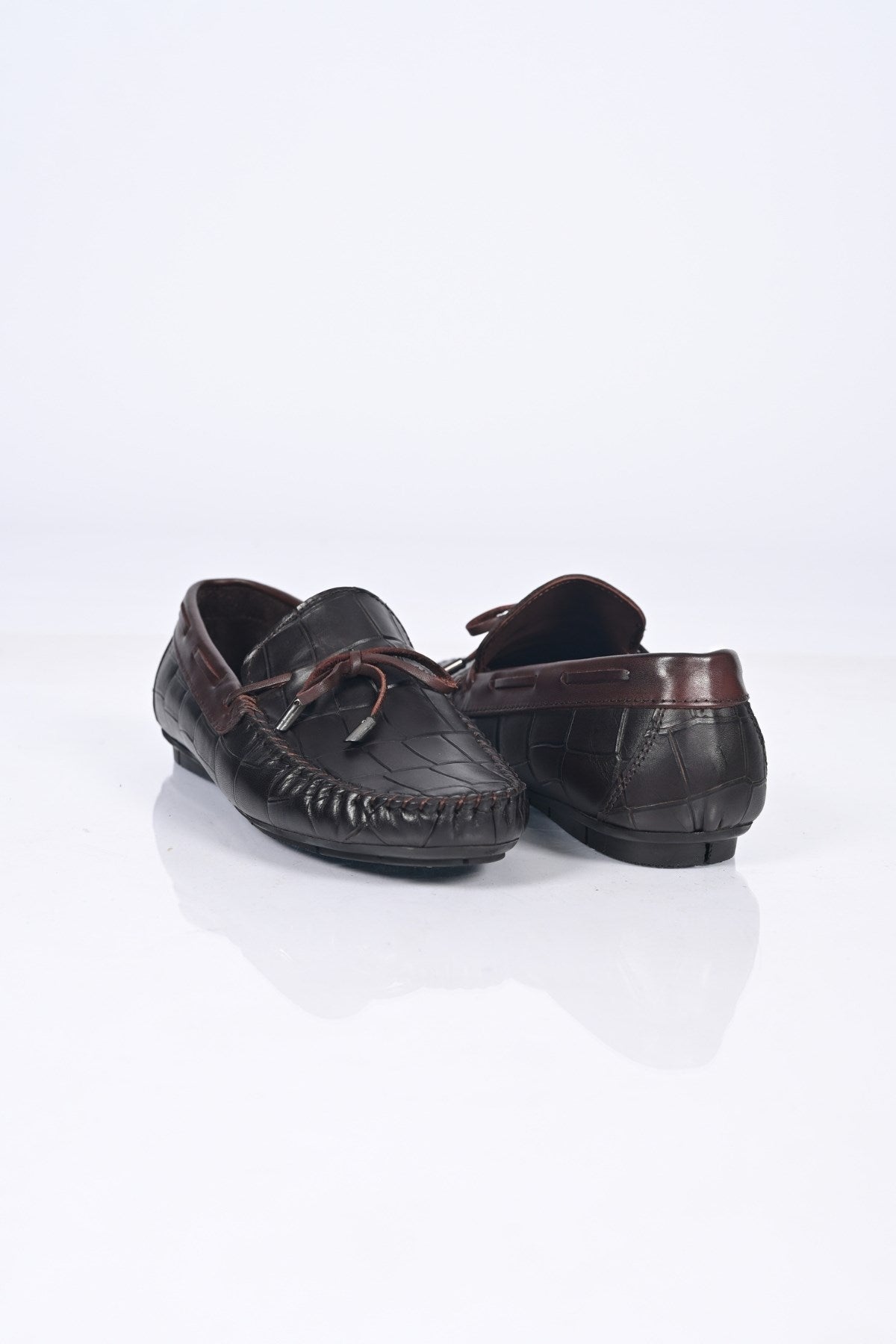 Bestello Slip-On Loafers with Bow, Genuine Leather, Polyurethane Sole, Model 028-2068-26Y Men's Shoes