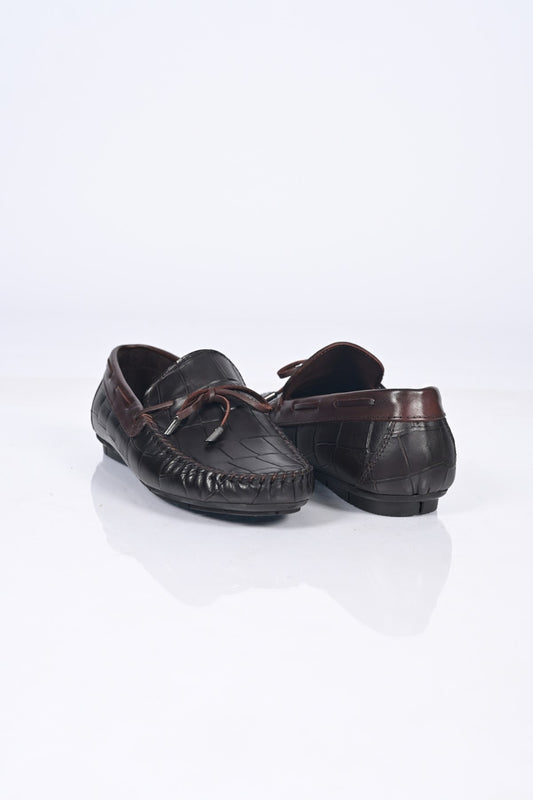 Bestello Slip-On Loafers with Bow, Genuine Leather, Polyurethane Sole, Model 028-2068-26Y Men's Shoes