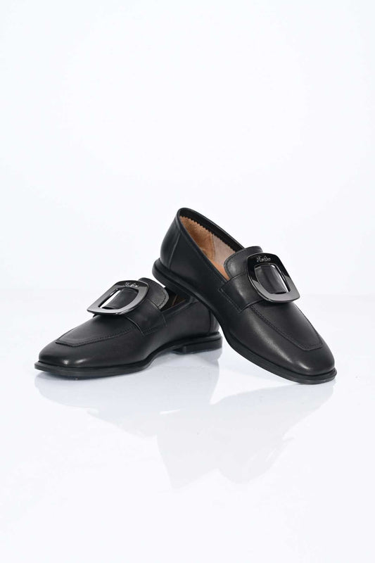 Bestello Genuine Leather Loafer with Buckle, Slip-On, TPU Sole 332-25050 Women's Shoes