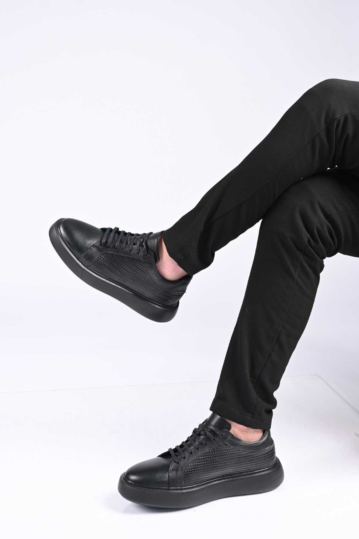 Bestello Lace-Up Genuine Leather Sneakers with EVA Sole 174-22053 Men's Shoes