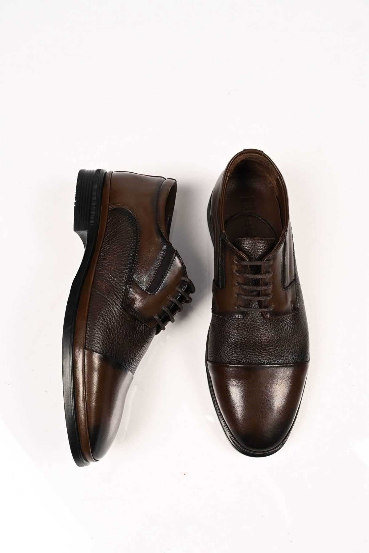 Bestello Lace-Up Genuine Leather Comfort Shoes with Rubber Sole 333-1490 Men's Shoes