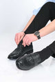 Bestello Men's Slip-On Woven Genuine Leather Classic Shoes with Neolite Sole 333-2358 Men's Shoes