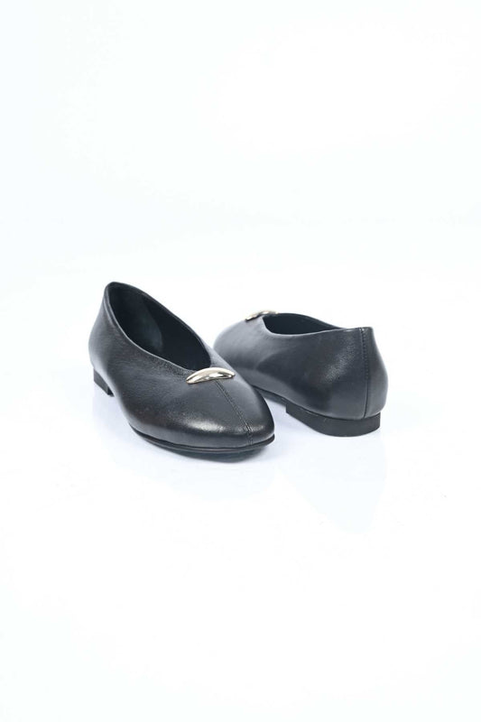 Bestello Slip-On Buckled Genuine Leather Ballet Flats with Neolite Sole 342-051 Women's Ballet Flats