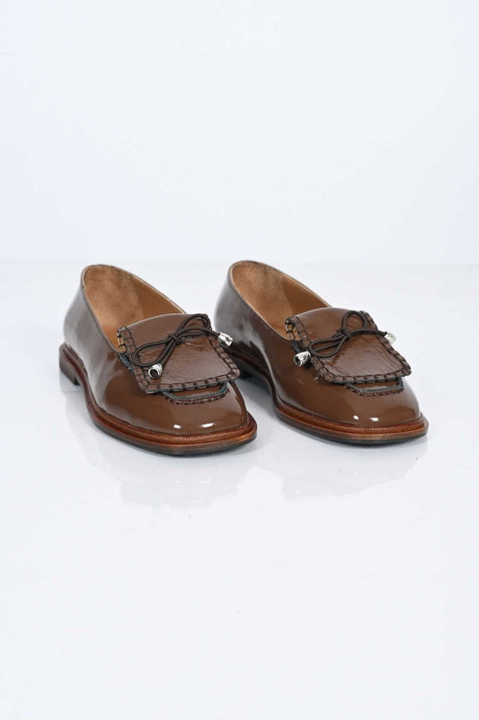 Bestello Laceless Loafer with Saddle Detail, Genuine Leather, Patent Finish, Jurdan Sole, 332-26146 Women's Shoes