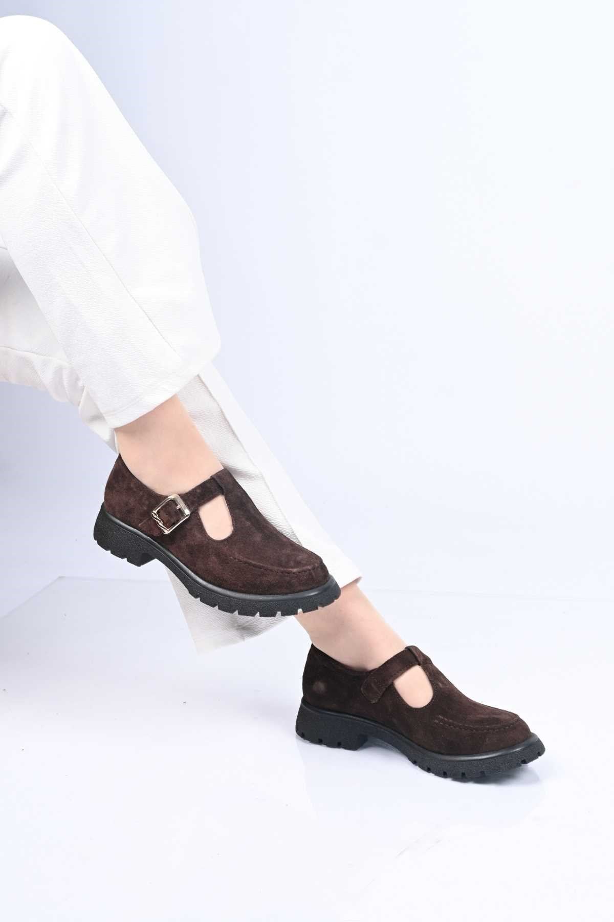 Bestello Slip-On with Belt Buckle, Thermo Sole, Genuine Leather Casual 345-4223 Women's Shoes