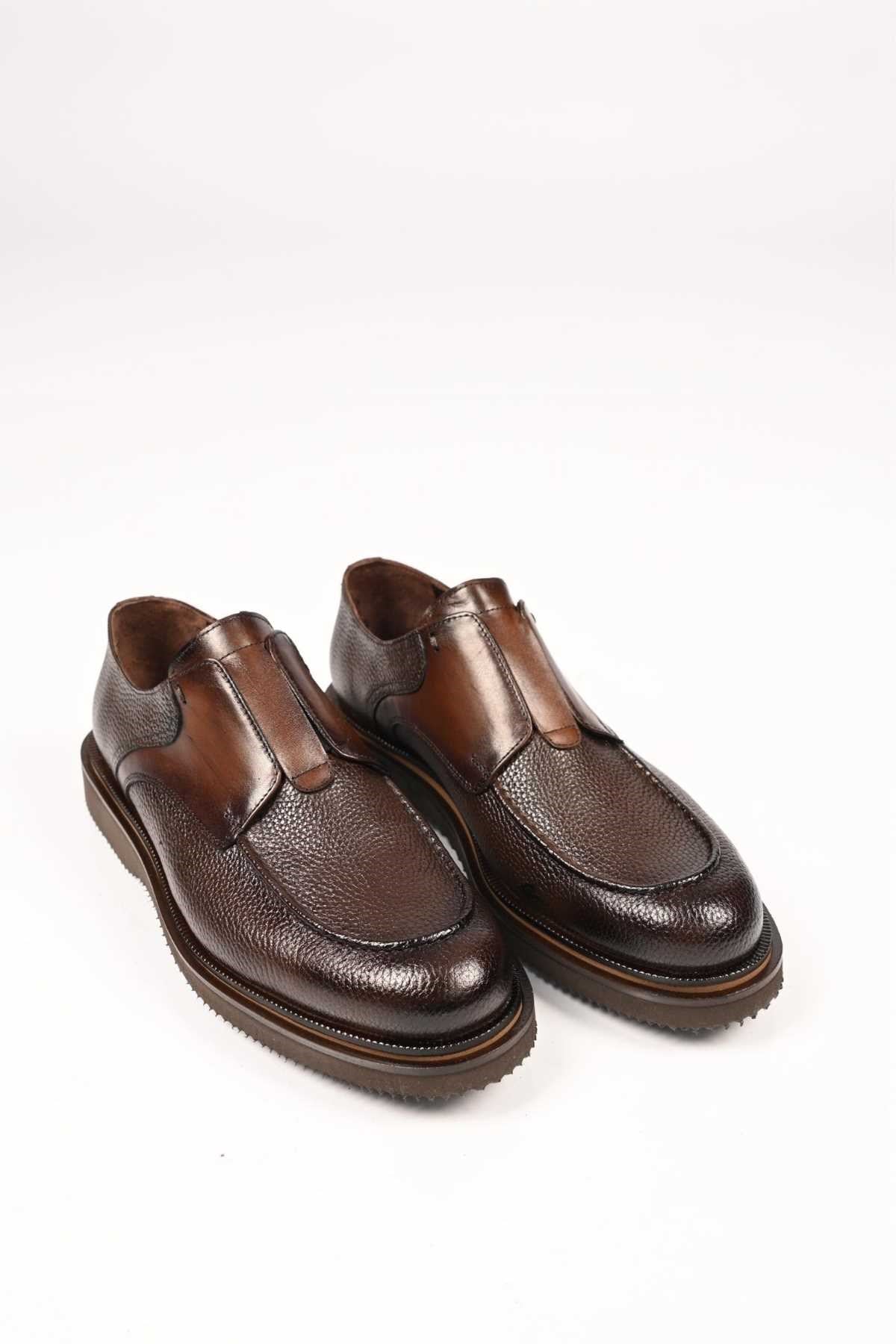 Bestello Slip-On Genuine Leather Loafers with Elastic and EVA Sole 172-65114 Men's Shoes