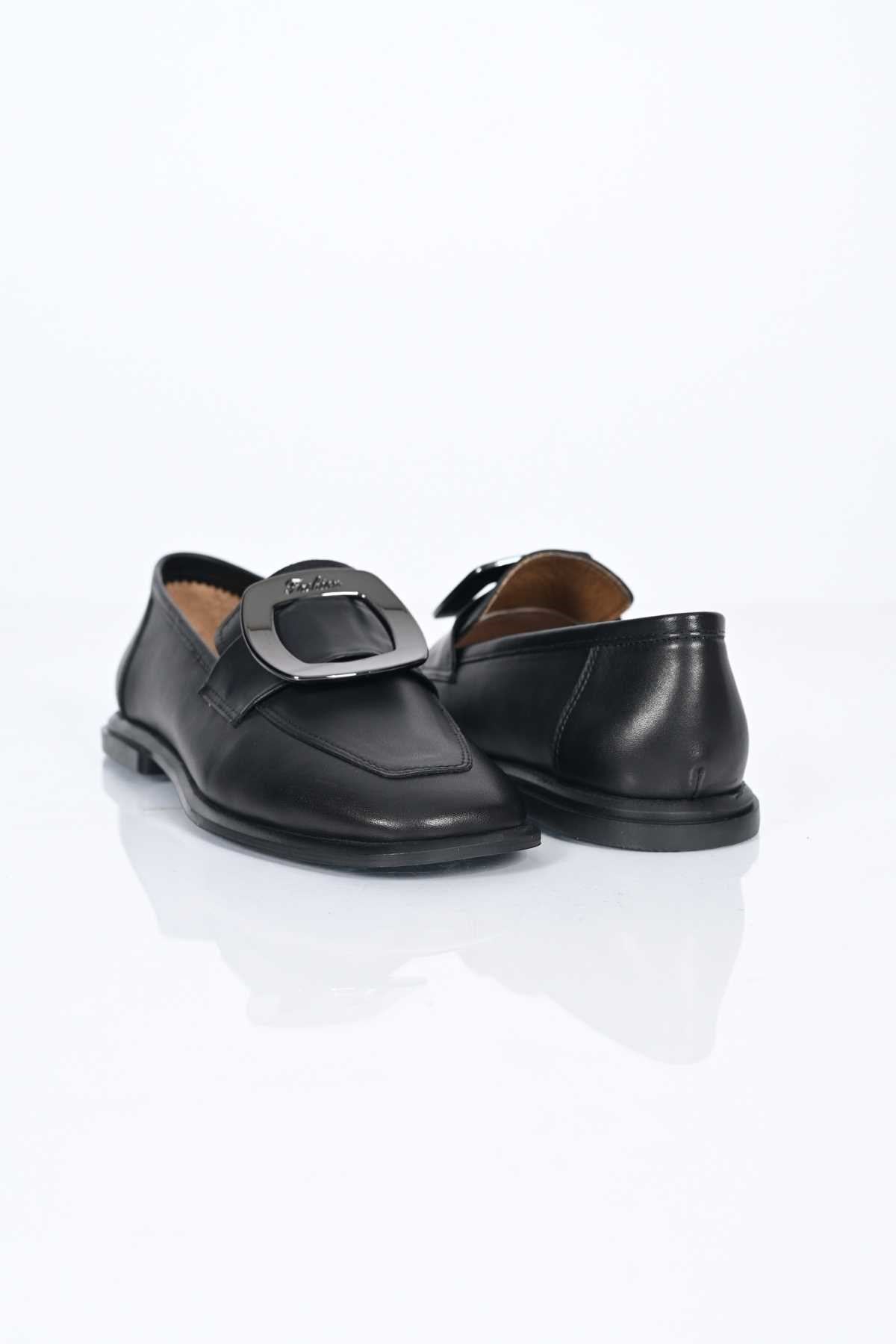 Bestello Genuine Leather Loafer with Buckle, Slip-On, TPU Sole 332-25050 Women's Shoes