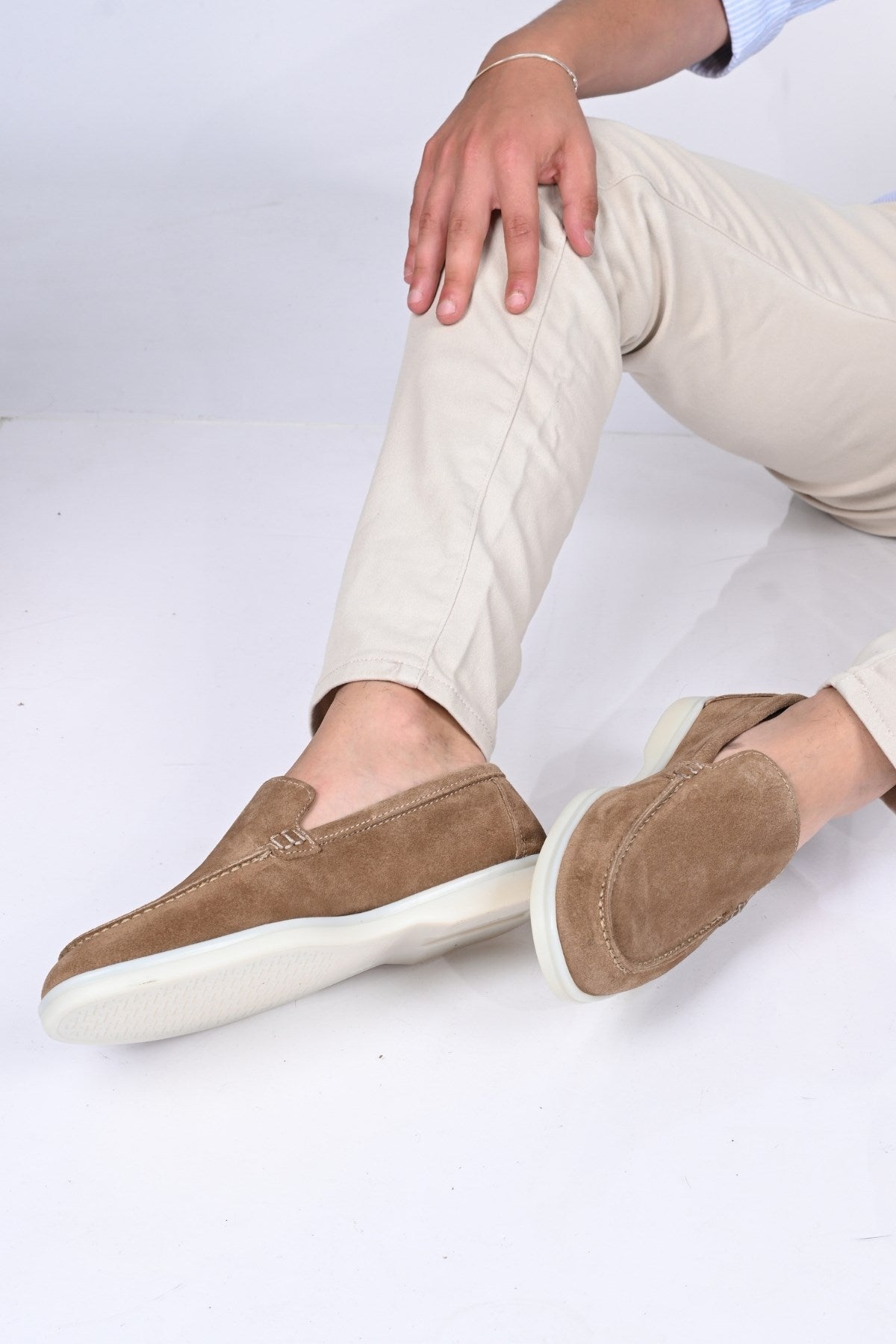 Bestello Slip-On Genuine Leather Loafers with Rubber Sole 028-2000 Men's Shoes