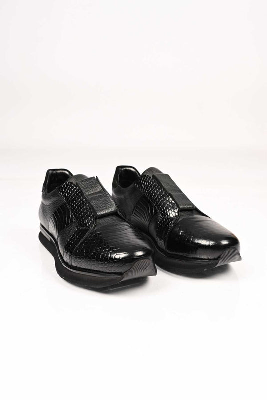 Bestello Men's Genuine Leather Slip-On Sneakers with Elastic EVA Sole 172-64300