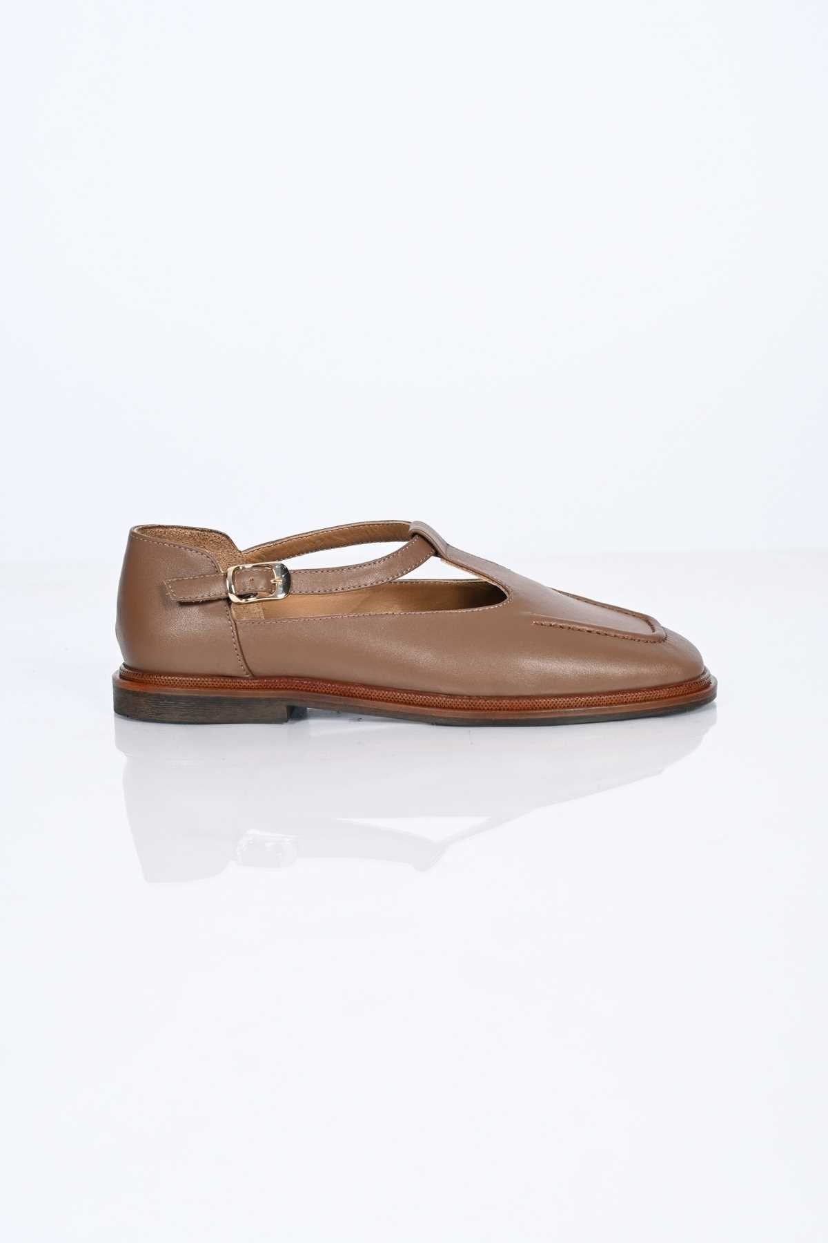 Bestello Women's Genuine Leather Everyday Slip-On Shoes with Belt Buckle Detail and Jurdan Sole 332-26121