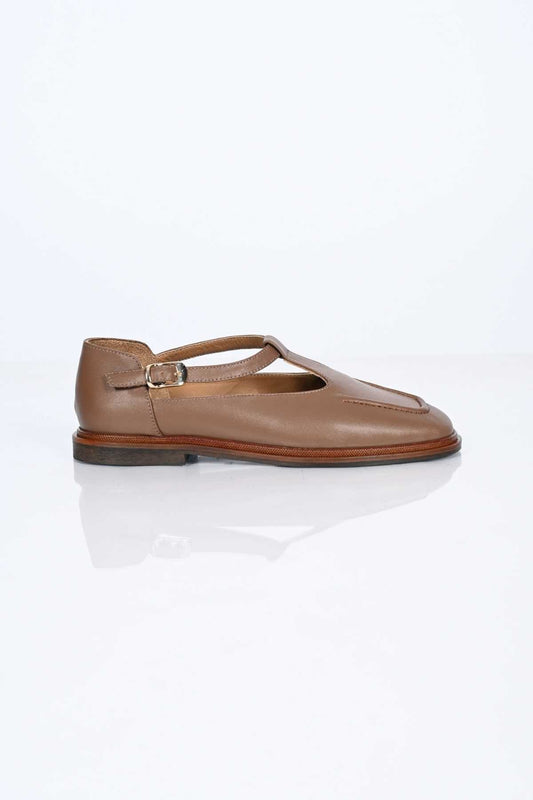 Bestello Women's Genuine Leather Everyday Slip-On Shoes with Belt Buckle Detail and Jurdan Sole 332-26121