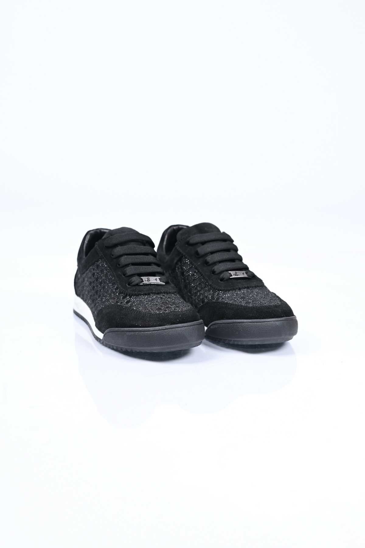 Bestello Lace-Up Mesh Thermo Sole Genuine Leather Sneakers 338-7091 Women's Shoes