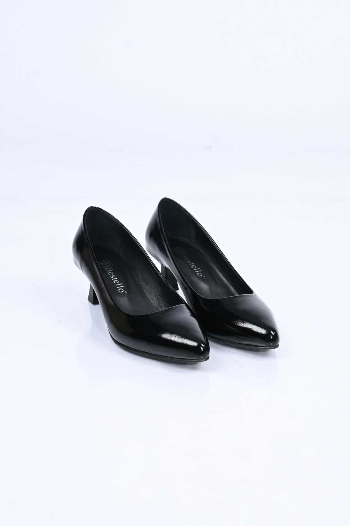 Bestello Genuine Leather Slip-On Shoes with Neolite Sole and Thin Heel 342-538 Women's Shoes
