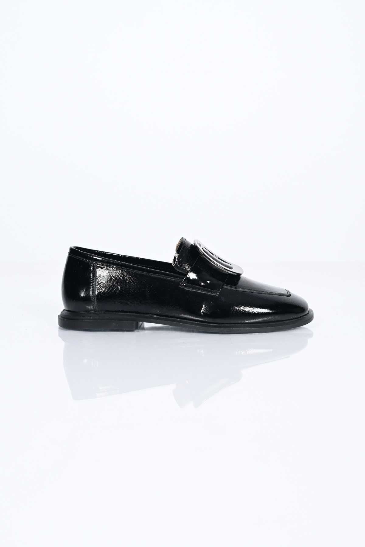 Bestello Genuine Leather Loafer with Buckle, Slip-On, TPU Sole 332-25050 Women's Shoes