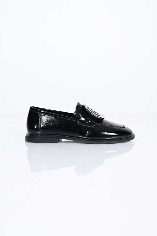 Bestello Genuine Leather Loafer with Buckle, Slip-On, TPU Sole 332-25050 Women's Shoes