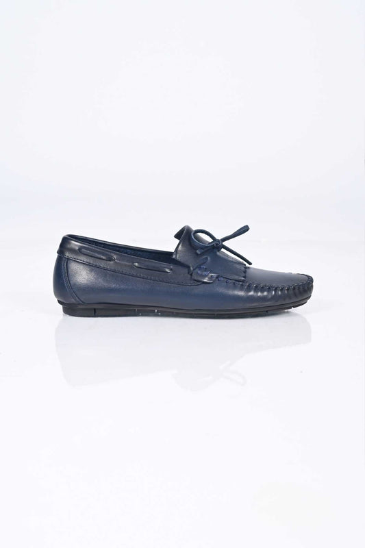 Bestello Slip-On Loafers with Bow, Genuine Leather, Polyurethane Sole, Model 028-2060-26Y Men's Shoes