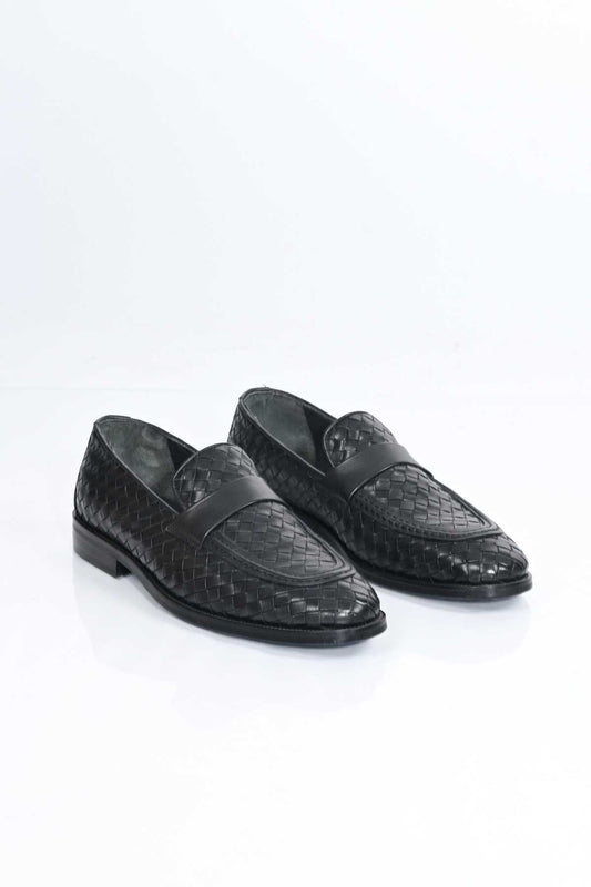 Bestello Men's Slip-On Woven Genuine Leather Classic Shoes with Neolite Sole 333-2358 Men's Shoes