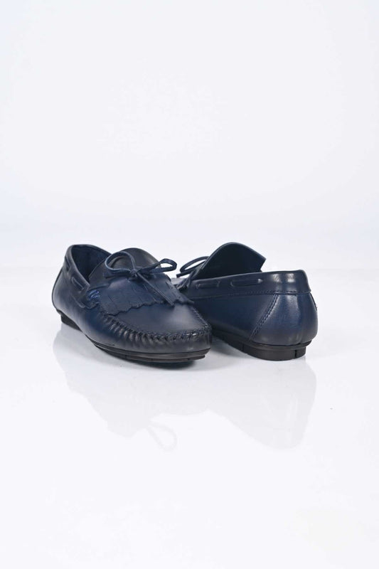 Bestello Slip-On Loafers with Bow, Genuine Leather, Polyurethane Sole, Model 028-2060-26Y Men's Shoes