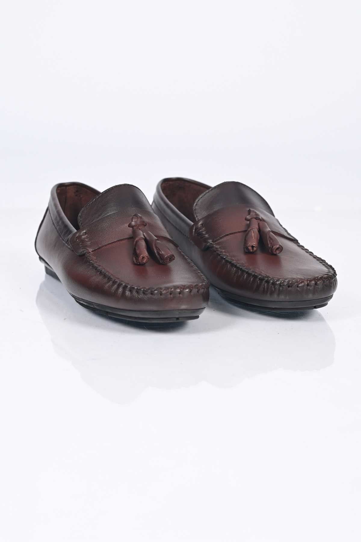 Bestello Genuine Leather Loafers with Tassels, Slip-On, Polyurethane Sole, 028-2021-26Y Men's Shoes