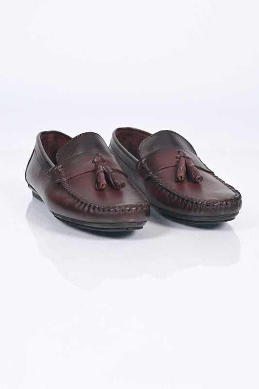 Bestello Genuine Leather Loafers with Tassels, Slip-On, Polyurethane Sole, 028-2021-26Y Men's Shoes