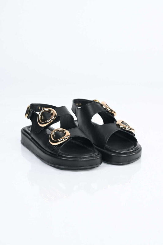 Bestello Slip-On Buckled Poly Sole Genuine Leather Open-Back Sandal 341-1119 Women's Sandal