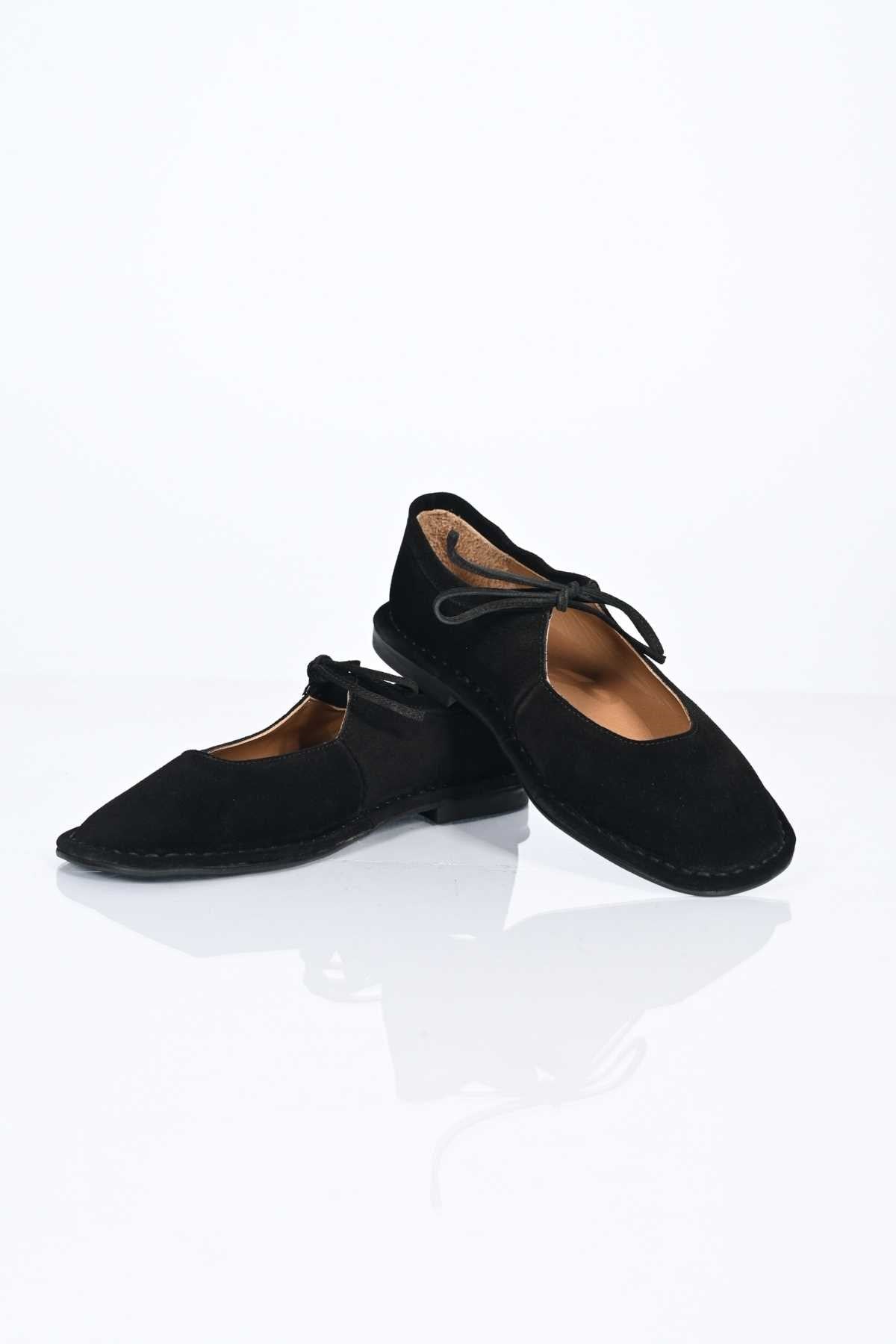 Bestello Lace-Up Genuine Leather Ballet Flats with Thermo Sole 332-25520 Women's Shoes